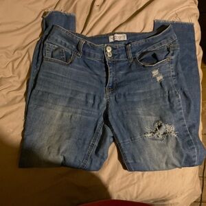 Women's Blue Distressed Jeans